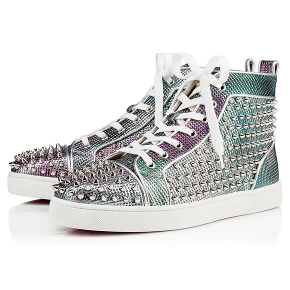 VIP価格★新作【Christian Louboutin】シャーキロブ SP スパイク Sharkyloub SP Spikes - Sneakers - Calf leather, neoprene and